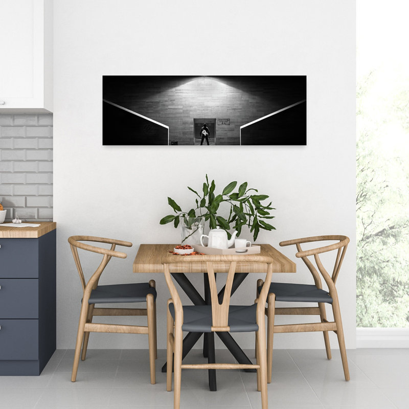 Street Musician Spotlight 1 Piece Wrapped Canvas Panoramic Wall Art, 30.48 cm H x 91.44 cm W