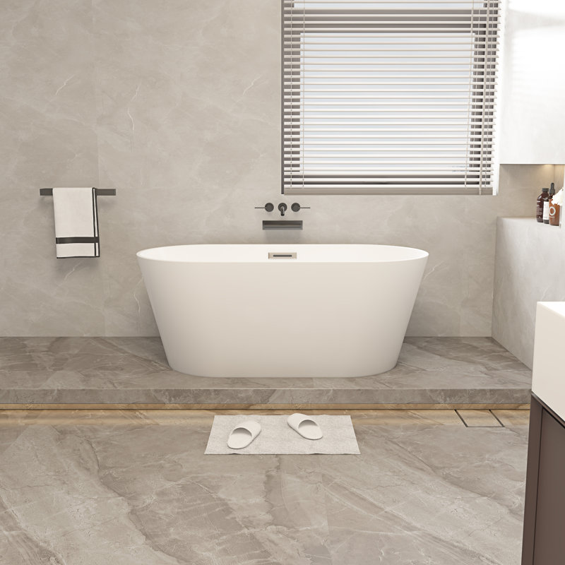 54.75'' x 27.75'' Freestanding Acrylic Bathtub