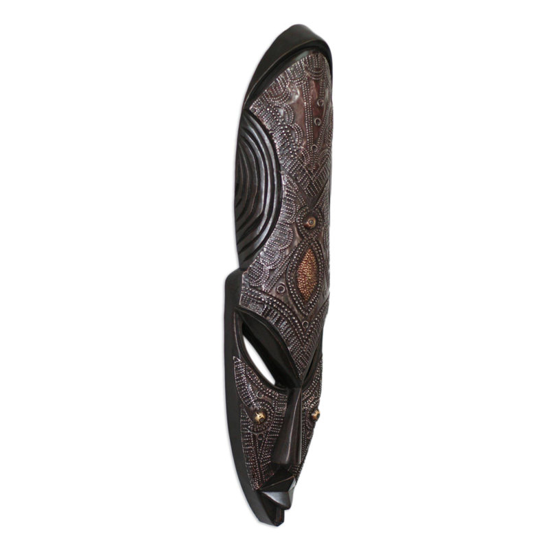 Décoration murale masque en bois africain «Harvest Hope»