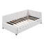 Lit de jour en tissu d'ameublement (beige)