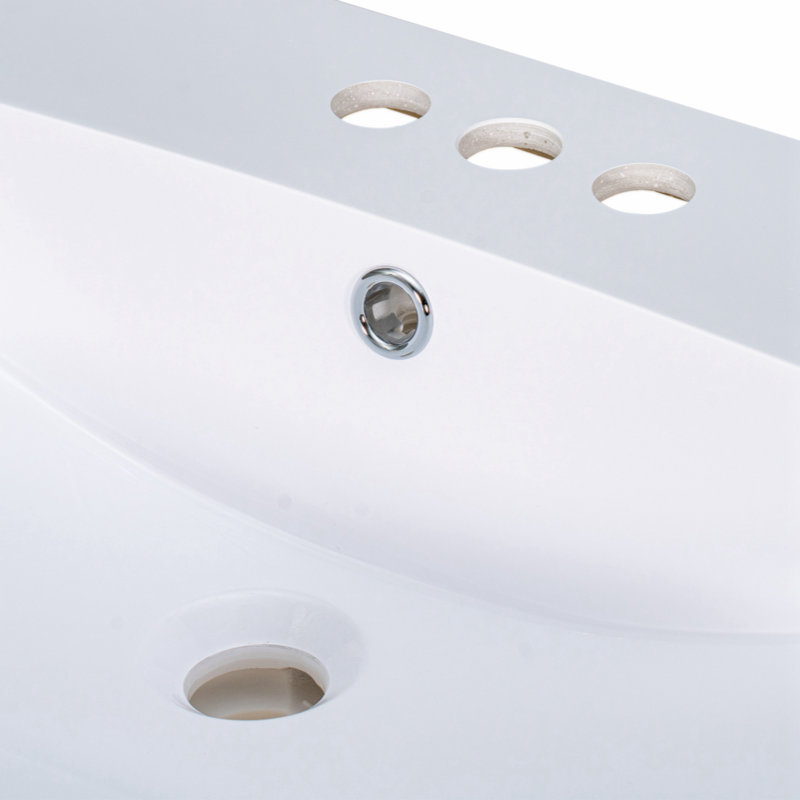 Wenty 18'' White Ceramic Rectangular Bathroom Sink