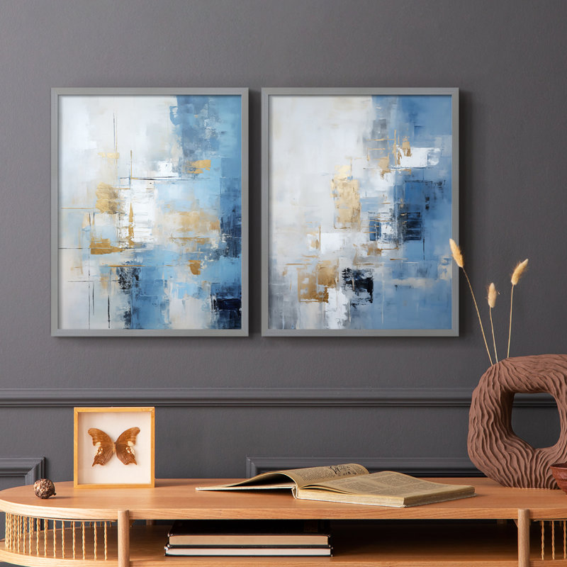 Série ABSTRACT Dxxviii - reproduction encadrée de qualité supérieure - prête à être accrochée - aucun clou requis - aucun clou requis