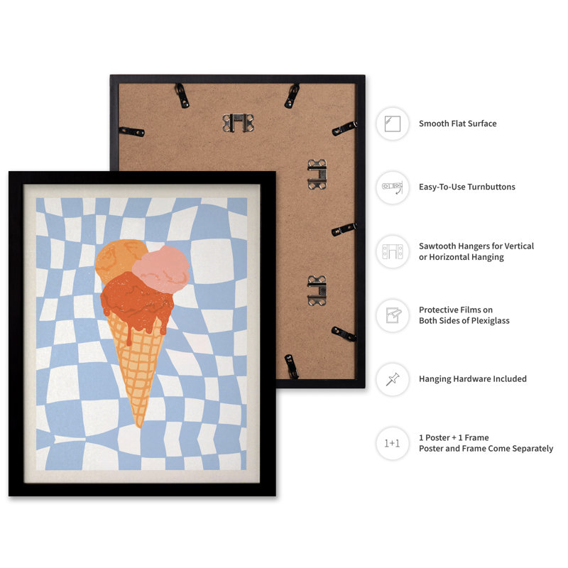 Cornet de glace, Black Framed, Poster, 11"H x 14"W
