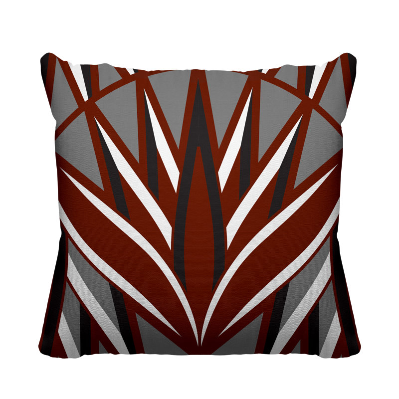 Housse et insert de coussin d'extérieur carré Bloom Tribal, L 17 po x H 17 po, Marron