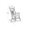 Chaise berçante française en bois