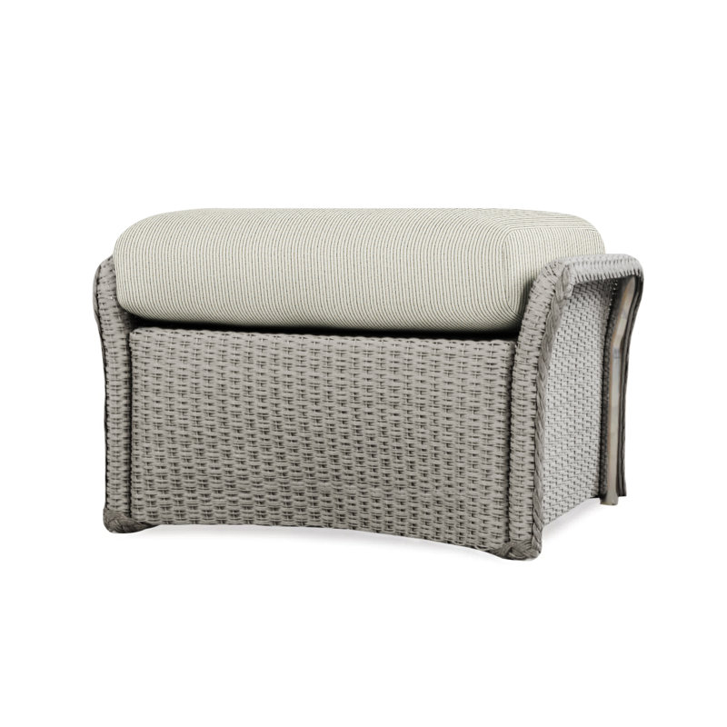 Weekend Retreat Outdoor Ottoman, Flagship Lapis Sunbrella®, Pewter