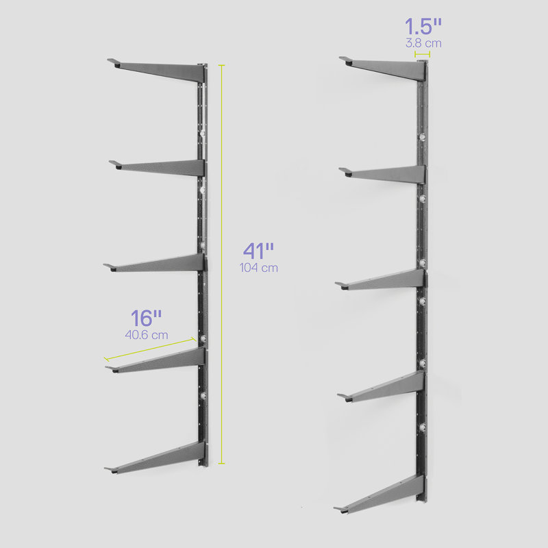delta Heavy Duty Steel Wall Mounted Adjustable 5-Tier Lumber Storage Garage Rack