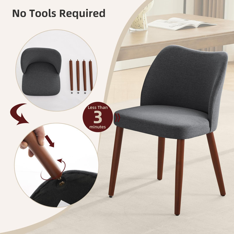 Ensemble de 2 chaises de salle à manger à oreilles Modern, Gris