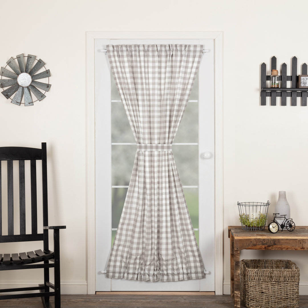 Annie Buffalo Check 100% Cotton Checkered Room Darkening Rod Pocket French Door Curtain VHC Brands Curtain 