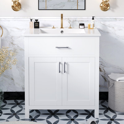 Meuble-lavabo 30 po avec comptoir en céramique
