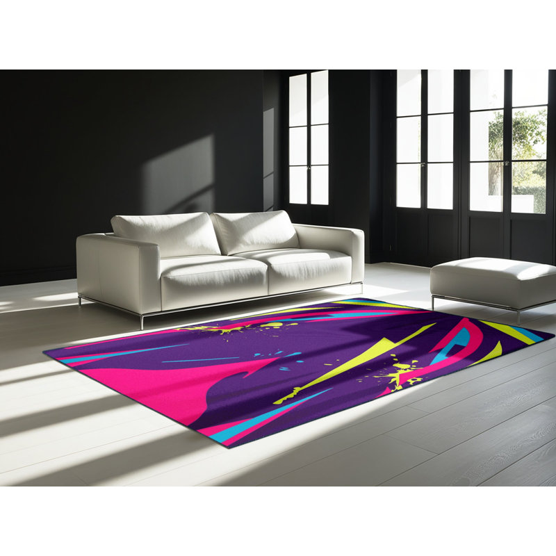 Neon Velocity Rug, Square 8'