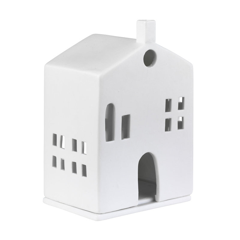 Porcelain Village House - Round Door - 5.9"