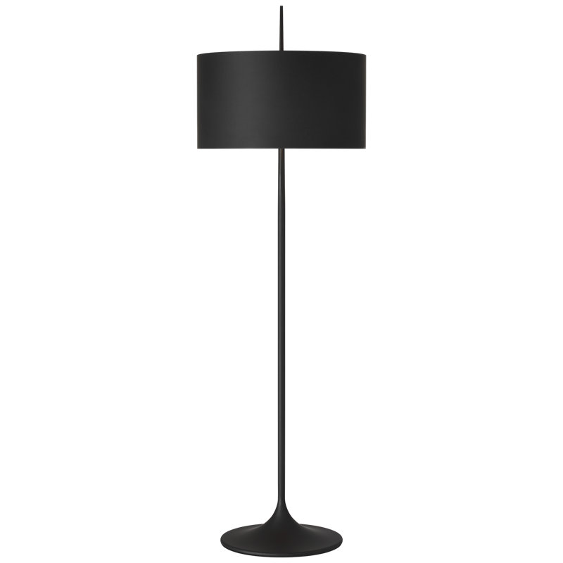 Barbara Barry Spinet 62" Floor Lamp with Shade, Matte Black, Black