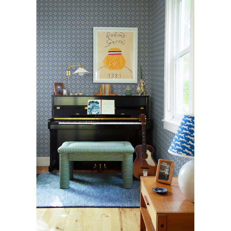 Huset I Solen Geometric Wallpaper Roll, Sapphire