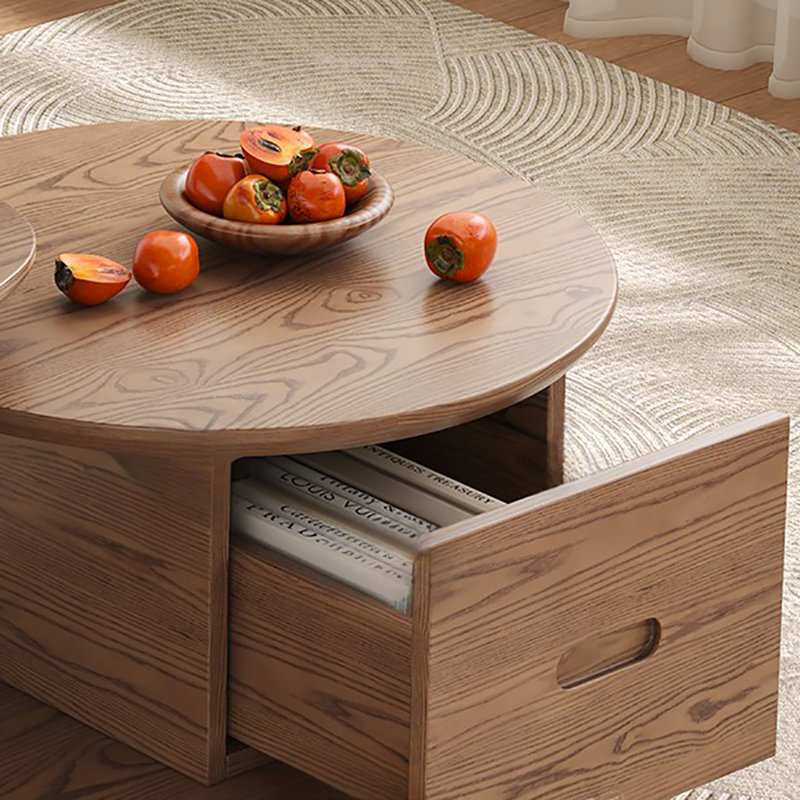Table basse haute et basse créative en bois massif