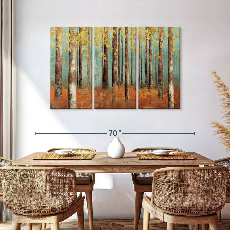 Harnek Teal Birch, 36" H x 57" W