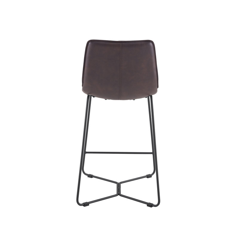 Dorine Stool, Tobacco Faux Leather, Counter Stool (23.5” Seat Height)
