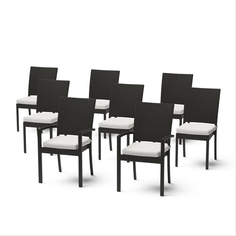 Chaises de patio Fionnula Sunbrella, Blanc, Brun