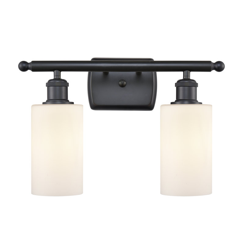 Éclairage de salle de bain à 2 lumières à intensité variable Mallette, Ampoule DEL 6 watts Vinage, Blanc mat, Noir mat