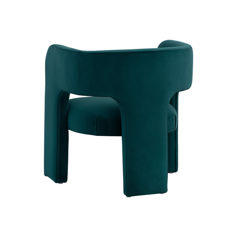 Lounge Chair, Teal Polyester