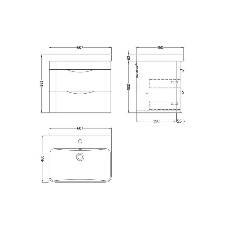 Parade 607 mm Bathroom Vanity, Satin Green
