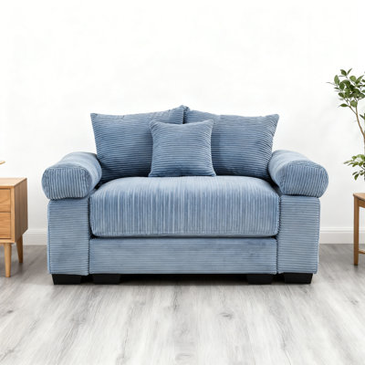 54.3" Oversized Cloud Modular Sectional Couch,Extra-Thick Armrests Good Resilience Cushions Ergonomic Design Premium Soft Corduroy Fabric,Easy Assembly For Living Rooms Study,Blue