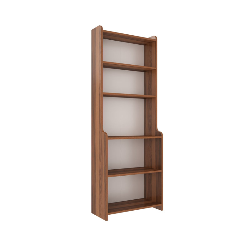 Élégante bibliothèque murale, finition noyer, 23,6 po x 70,9 po x 11,8 po | 100% panneau de particules enduit de mélamine, épaisseur: 0,7 pouce | Comprend plusieurs tablettes et un design peu encombrant, parfait pour la maison ou le bureau