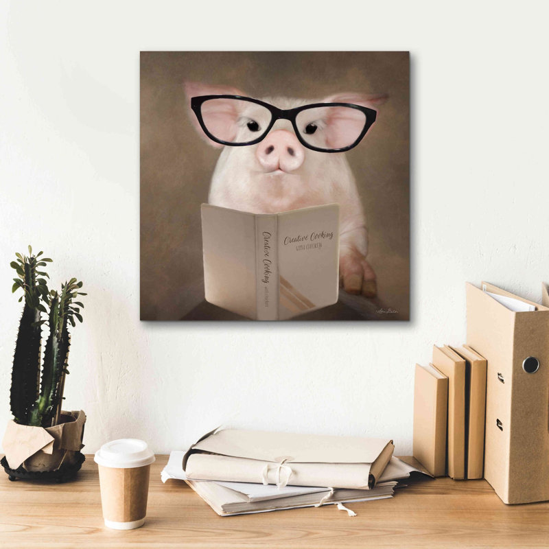 «Creative Cuisson cochon» par Lori Deiter, art mural sur toile, H 18 po x l 18 po x P 0,75 po