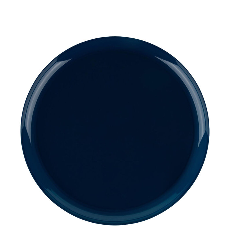 Assiettes en plastique rondes jetables Eco Collection Collection Edge 90 invités, Bleu foncé, L 8,6 po