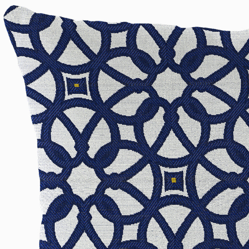 Sunbrella Outdoor Throw Pillow, Luxe Indigo Geometric