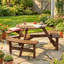 Outsunny Wooden Garden Dining Set 6 Seater with Matching Bench Carbonized