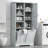 Bathroom Storage Cabinet With Doors And Drawers, Tilt-Out Laundry Hamper, Multiple Storage Space, Freestanding Style, Open Shelve, Adjustable Shelf, Gray-1507598900