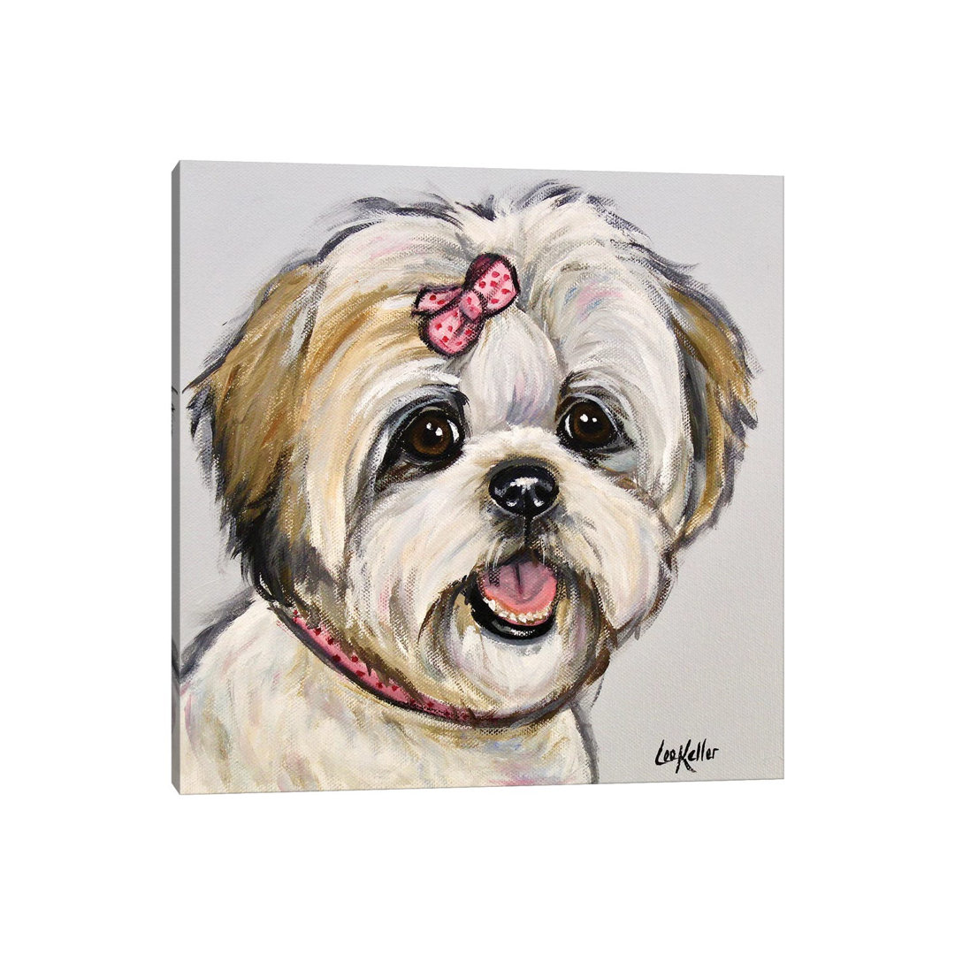 Shih Tzu Maggie by Hippie Hound Studios - Wrapped Canvas Print