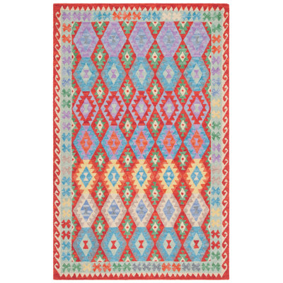 Tapis rouge / bleu Horwich 408