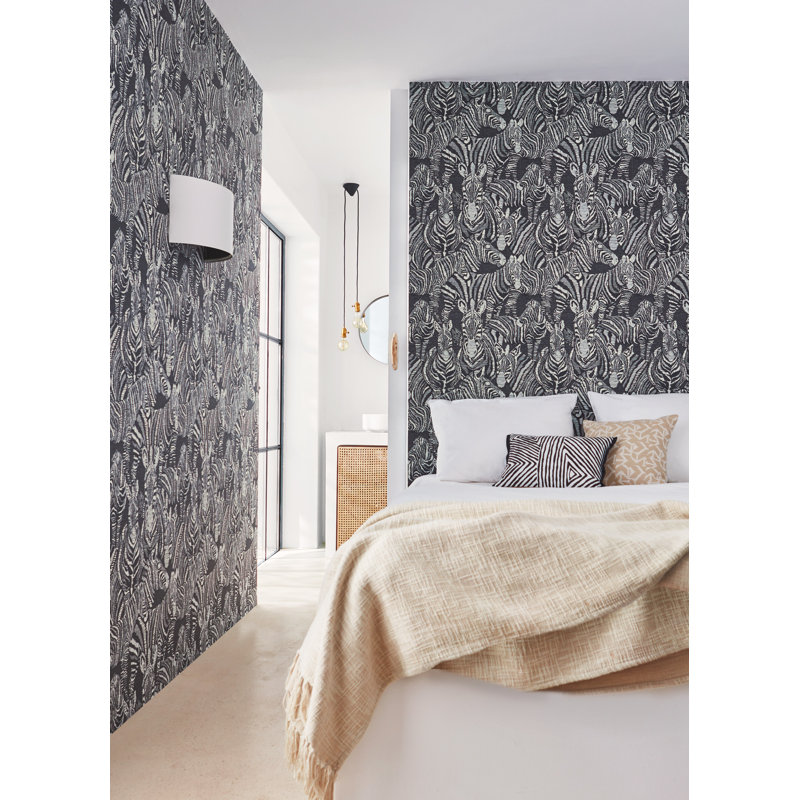 Nirmala Wallpaper, Chalk/Ebony