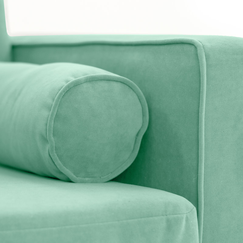 Boubacar 105cm Velvet Recessed Arm Accent Chairs, Lichen