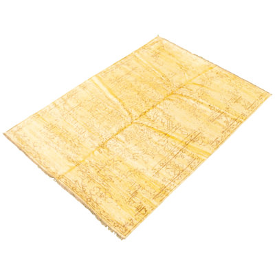 One-of-a-Kind 5'6" X 7'8" New Age Viscose Area Rug in Light Gold