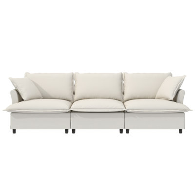 Chenille modulaire 3 places modulaire à 3 places, canapé large avec coussins décoratifs, rembourré pour le salon, la chambre à coucher et l'intérieur d'un appartement 94 * 35 "