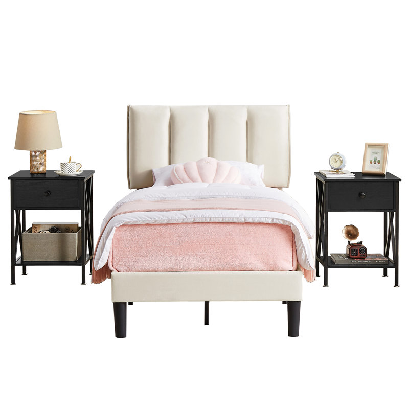 Dejsha Steel Piece Bedroom Set, Brown, Queen