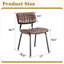 Brown Waxed Faux Leather Dining Chairs Set with Round Glass Dining Table, 4 Padded Upholstered Chairs & Tempered Glass Tabletop, Wood-Tone Base Industrial Dining Room Table Set-809497270