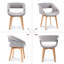 Chaise avec accoudoirs d'appoint Modern, salle à manger rembourrée en tissu Mid-Century-67843825