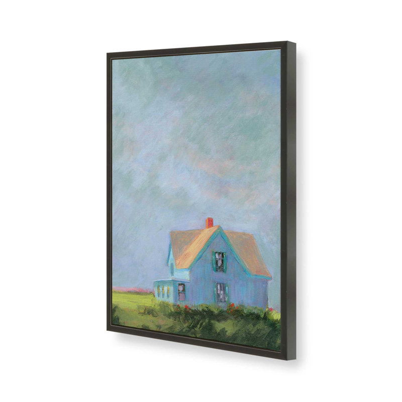Tranquil Haven en bleu, H 17 po x l 13 po, Encadrement ouvert, noir satiné
