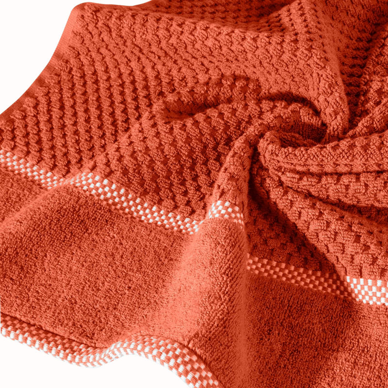 Liebhilde Midweight Jacquard Bath Towel, Orange