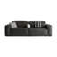 Causeuse-coussin modulable noire en cuir véritable