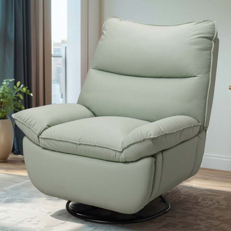 Clinkscales Manual Rocking 360° Swivel Recliner Glider Sofa with Storage, Green