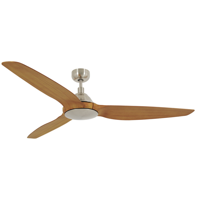 Airfusion Ceiling Fan, Brushed Chrome with Teak Blades
