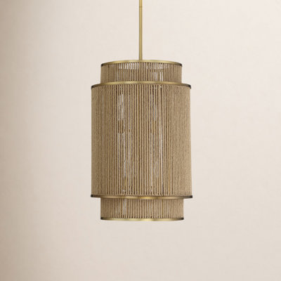 Han 6-Light Chandelier in Warm Brass and Rope