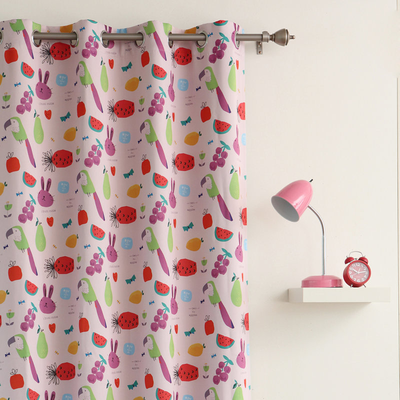 Panneau de rideau simple obscurcissant et isolant avec œillets, Rose, l 52" x L 63"