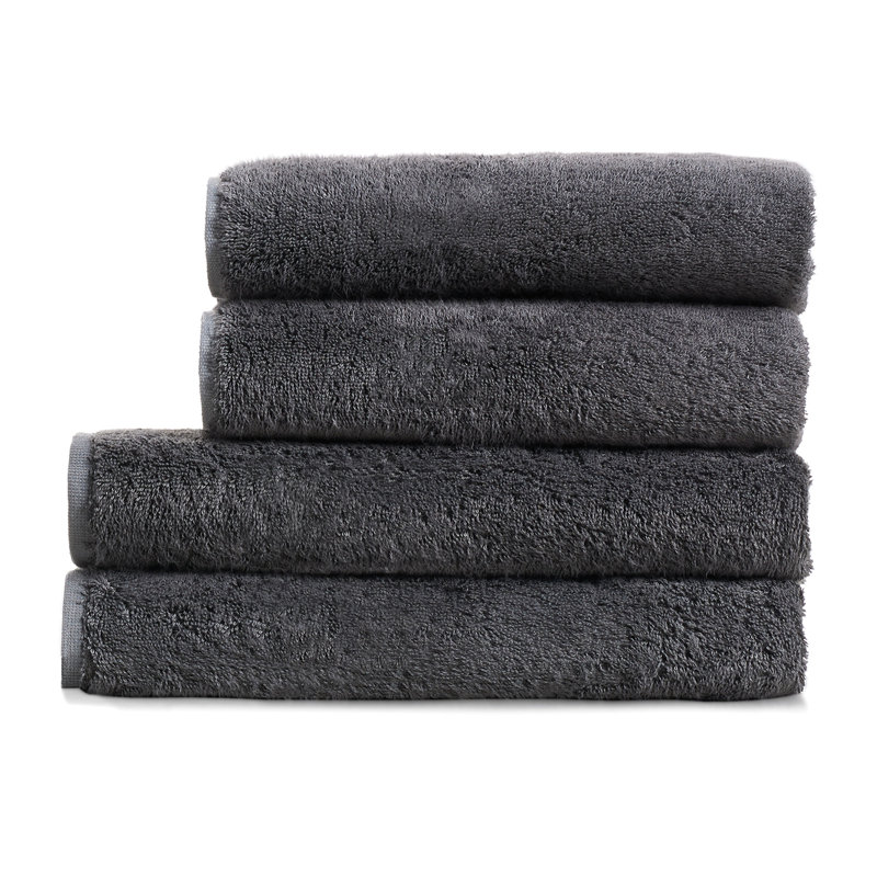 Ensemble de 2 serviettes de bain Ultimate en coton / rayonne de bambou Ultimate, Anthracite