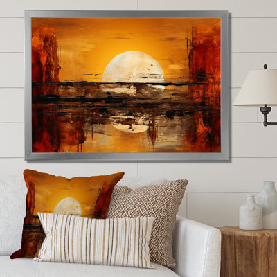 Lune coucher de soleil ferme maison de campagne - art mural fenêtres de ferme